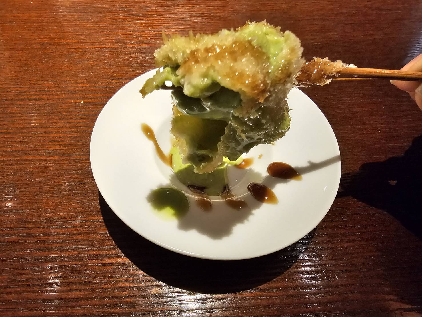 抹茶アイスの串カツ