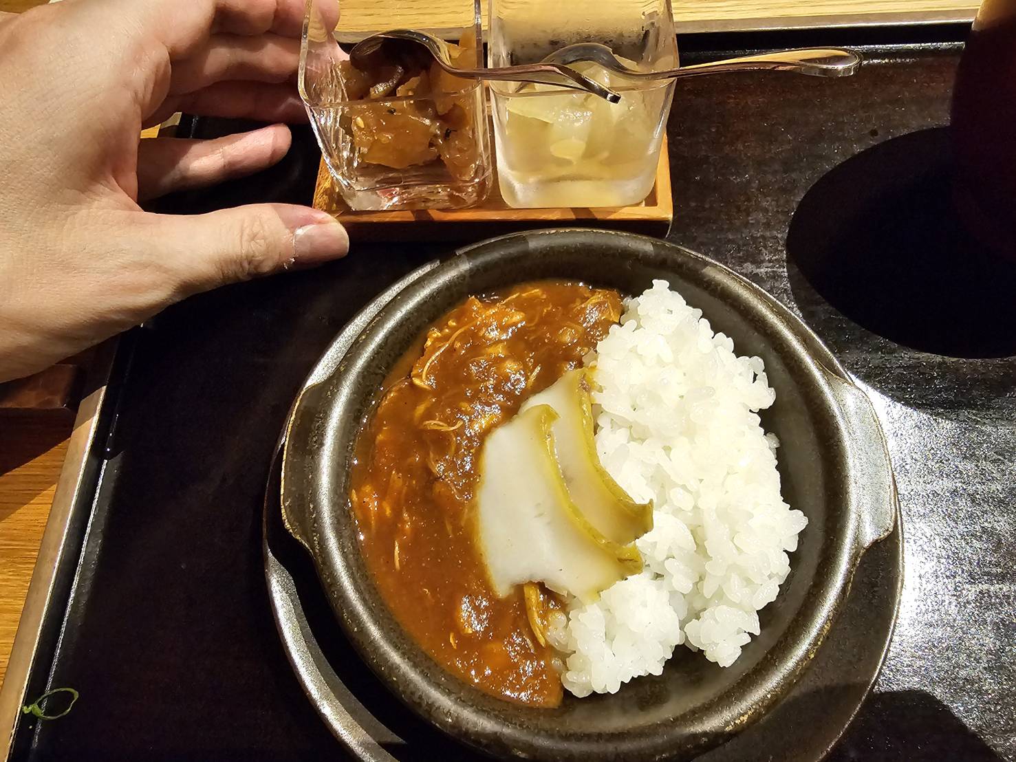 （昼メニューを特別に夜に作ってもらった）